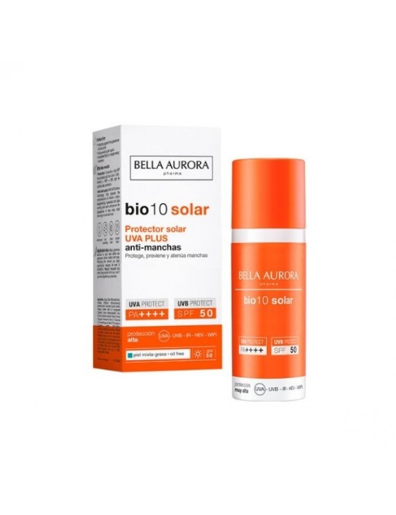 Bella Aurora Bio10 Anti-Blemish Sunscreen UVA-Plus SPF50 + | Combination-Oily Skin, 50 Ml.