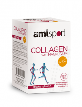 Collagen with Magnesium and Vit. C |Powder Sticks with Strawberry Flavour, AML Sport